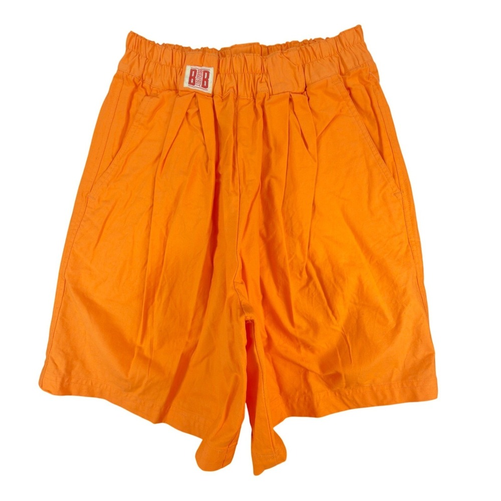 Bugle Boy Vintage 90s Shorts Boys Size 7 Orange Cotton Pleated Elastic Waist NWT